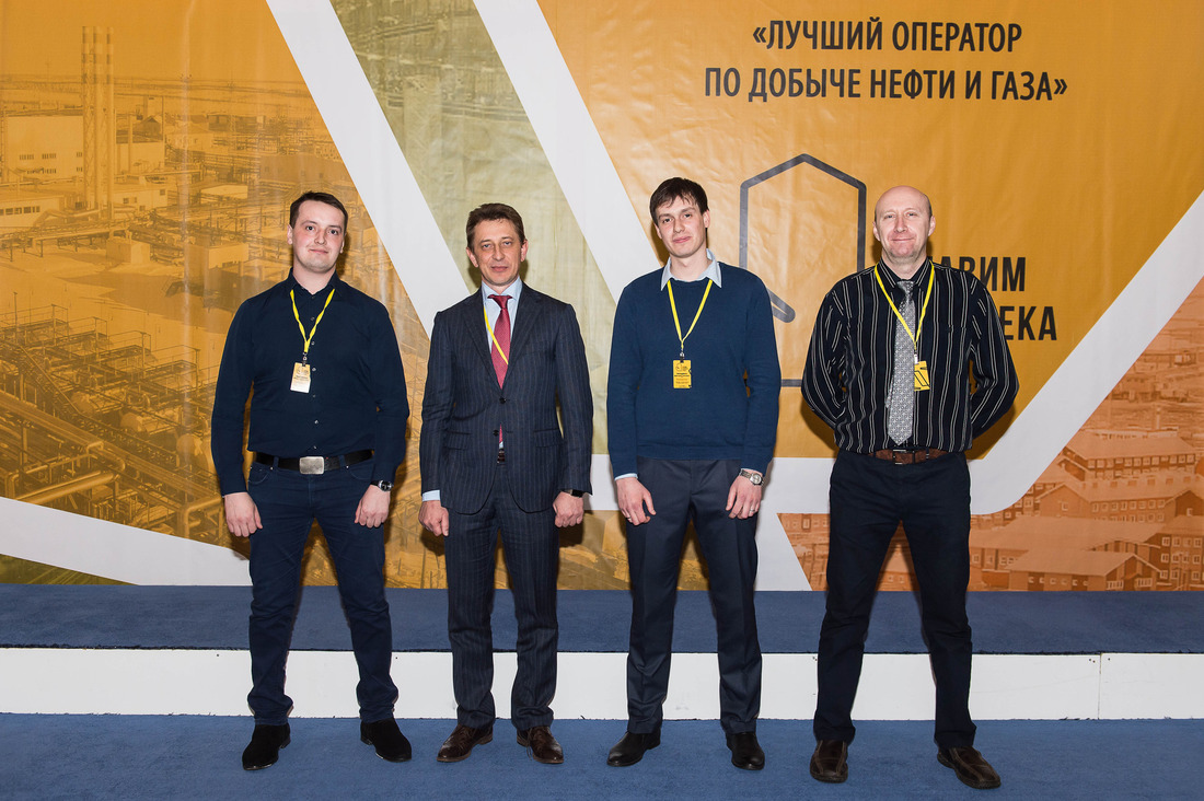 Олег Николаев с участниками конкруса Маратом Фазтдиновым, Дмитрием Анищенко и Алексеем Кулабуховым.