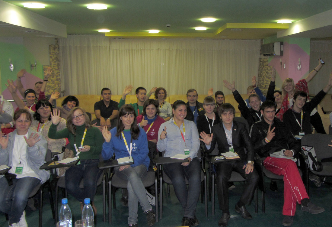 Члены Совета молодых специалистов и ученых ООО "Газпром добыча Ямбург" на форуме "Актив-2012"